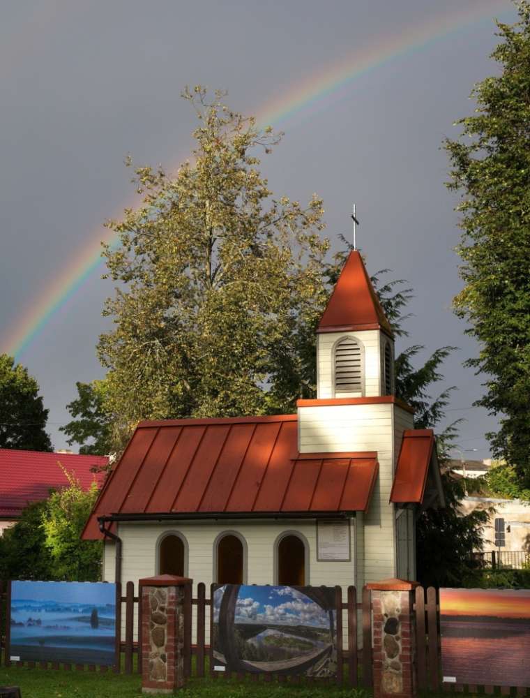 Roadside Chapel, the smallest church in Latvia in “Plica sata”